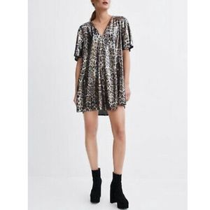 ZARA Leopard Sequin Dress